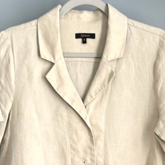 Quince Linen Short Sleeve Shirt (Driftwood) S - Picture 9 of 9